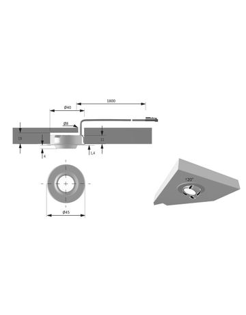 Bild LED Move Spot, Aluminium mw² 12VDC 2,2W IP44, 1.8m Ltg. M1 - Halemeier-4