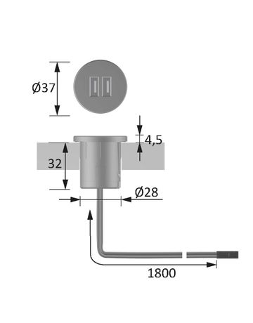 Bild USB Einbau-Doppelsteckdose Ausgang 5V maximal 2100mA - Halemeier-2