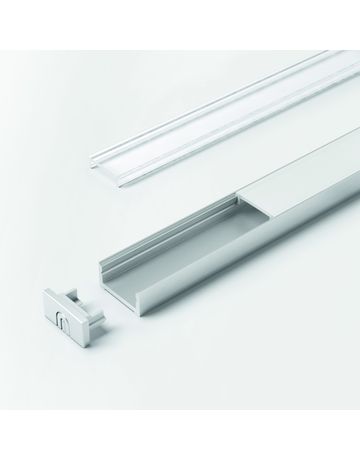 LED ChannelLine D Profil, opal L=2000, Alu-und Abdeckprofil