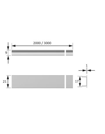 Bild LED ChannelLine F Profil, opal L=3000, Abdeckprofil-1