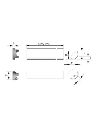 Bild LED ChannelLine H Profil, opal L=2000, Alu- und Abdeckprofil-1