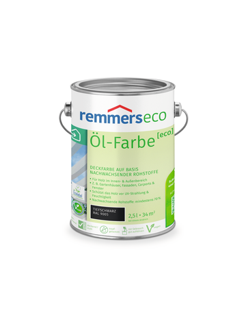 Öl-Farbe [eco] tiefschwarz (RAL 9005) 2.50 l - remmers