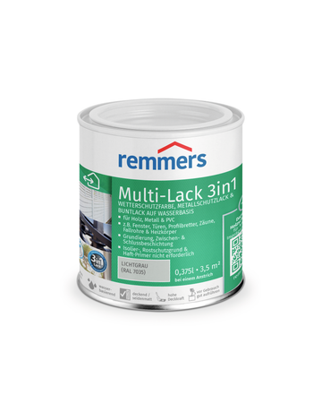 Bild MULTI-LACK 3in1 LICHTGRAU RAL 7035 0,375 ltr. - Remmers-0