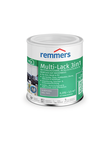 Bild MULTI-LACK 3in1 SILBERGRAU RAL 7001 0,375 ltr. - Remmers-0