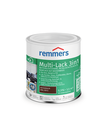Bild MULTI-LACK 3in1 NUSSBRAUN RAL 8011 0,375 ltr. - Remmers-0