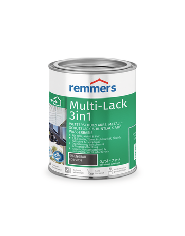 Bild MULTI-LACK 3in1 EISENGRAU (DB-703) 0,75 ltr. - Remmers-0