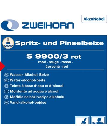 Akzo Spritz-und Pinselbeize rot S 9900/3 1 ltr - Zweihorn