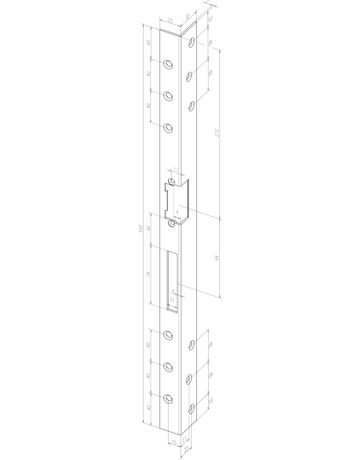 effeff Winkelschließblech 312, DL, 25x500x32 ktg, silberfarben