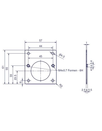 Bild Reparaturplatte 3, für Blum Topfband Gewinde 2 x M4 - Topform-1