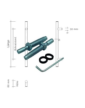 Montageset einseitig für Alu /KunsTS