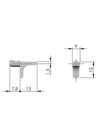 Bild Bodenträger K-LINE 1 Zapfen Ø 5 mm - Topform-1