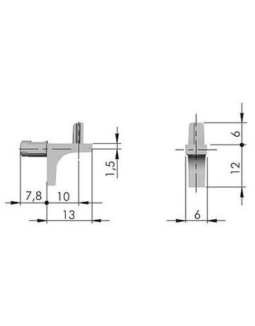 Bild Bodenträger K-LINE 2 Zapfen Ø 5 mm - Topform-1