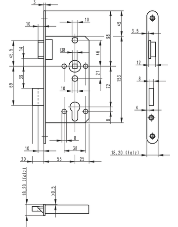 Bild ZT E-Schloss Klasse 2 PZW/55 20R NISI DL-1