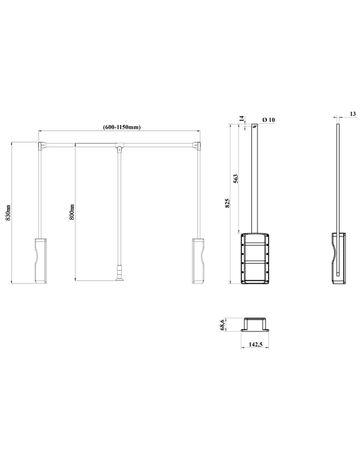 Bild Kleiderlift 18 -20 KG silberfarbig EB 60 - 83cm-1