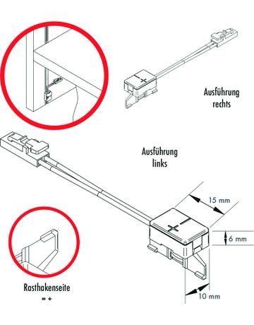 Bild Mini Stromschienen Power Track Front-Einspeiser schwarz links - Topform-1