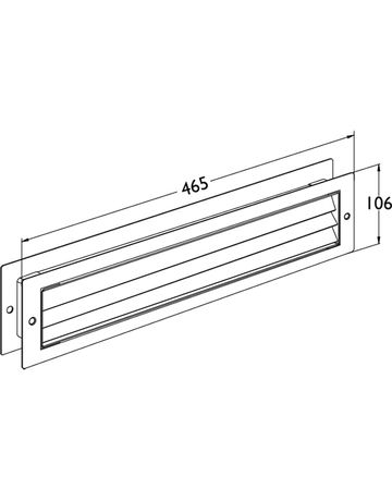 Bild Lüftungsgitter mit Befestigung B 465 x H 106 mm, Edelstahl matt - Topform-1