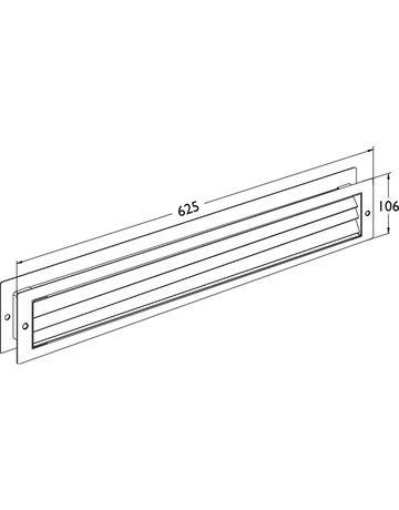 Bild Lüftungsgitter mit Befestigung B 625 x H 106 mm, Edelstahl matt - Topform-2