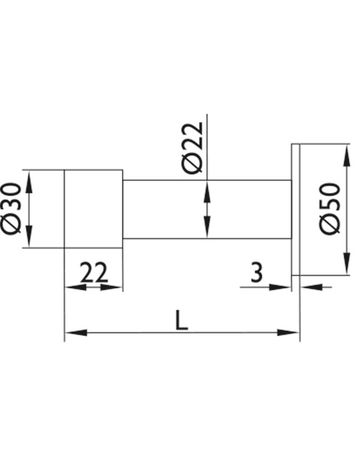 Bild Wandtürstopper Eos Ø 30 x L 50 x H 90 mm, Edelstahl matt-2