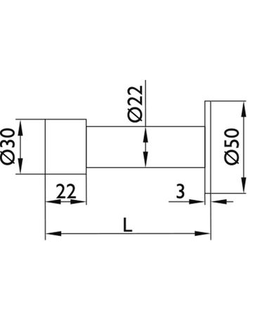 Bild Wandtürstopper Eos Ø 30 x L 50 x H 90 mm, Edelstahl matt-1