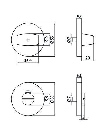 Bild Drücker-Rosettengarnitur Titania WC KL.4 Edelstahl matt TS 37-48 mm-4