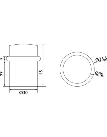 Bild Bodentürstopper Hades Ø 36,2 mm Höhe 45 mm Edelstahl matt-1