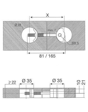 Bild Arbeitsplattenverbinder M6 150 mm Stahl verzinkt-1