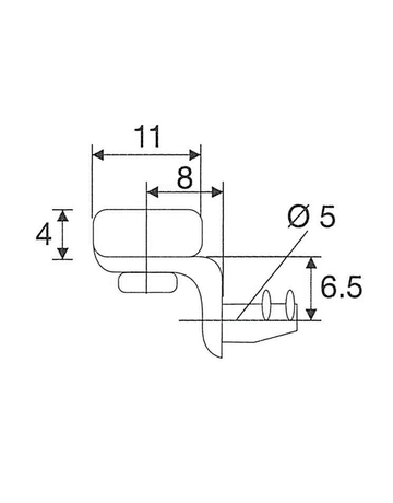 Bild Glasbodenträger mit 2 Zapfen 5 mm mit Kunststoffpuffer-1