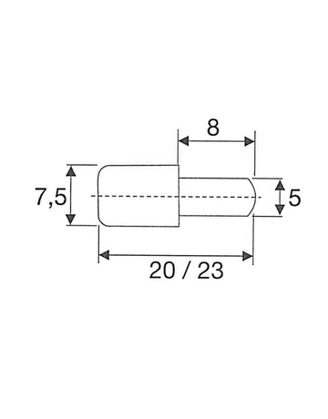 Bild Bodenträger mit Ansatz Ø 5/7,5 mm Stahl vernickelt - Topform-1