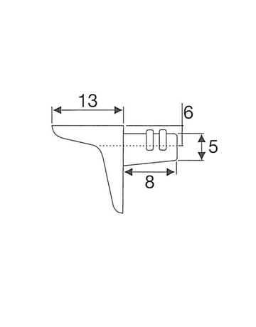 Bild Einsteckbodenträger mit 1 Zapfen Zamak, 5mm vernickelt - Topform-1