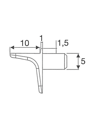 Bild Bodenträger Ø5mm 1 Zapfen Zamak, vernickelt - Topform-1