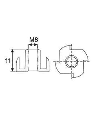 Bild Einschlagmutter M8 x 11 mm Stahl blank - Topform-2