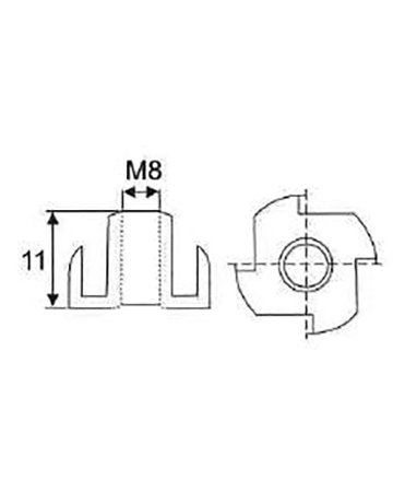 Bild Einschlagmutter M8 x 11 mm Stahl blank - Topform-1