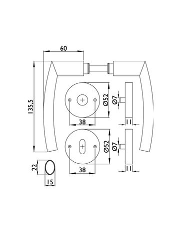 Bild Drücker-Rosettengarnitur Milos BB Edelstahl mit TS 38-42 mm-1