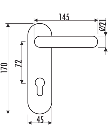 Bild Panik-Drückerkurzschildgrt. Nylon schwarz 9 mm PZ TS 40-66 mm-1