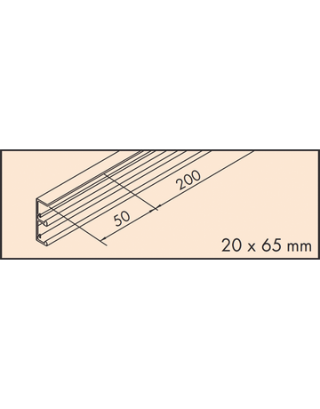 Hawa COMBINO DOPPELLAUFSCHIENE ALU eloxiert L = 3500 mm