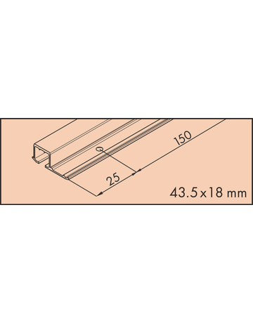 Hawa Clipo 26/36 Einfachlaufschiene Alu L= 2500 mm ( zum Schrauben )