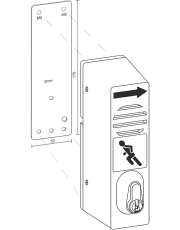 Bild Montageplatte für Türwächter an Brandschutztüren RAL 6029 - GfS-1