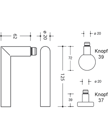 Bild Drückerrosettenwechselgrt. B-Technik 162 Edelstahl matt PZ Knopf 239 Kugelform-1