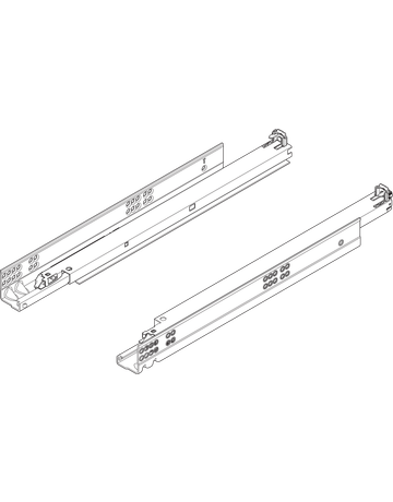 Bild Tandem Vollauszug ohne Kupplung verzinkt 50 kg, für Tip On NL= 550mm - Blum-1