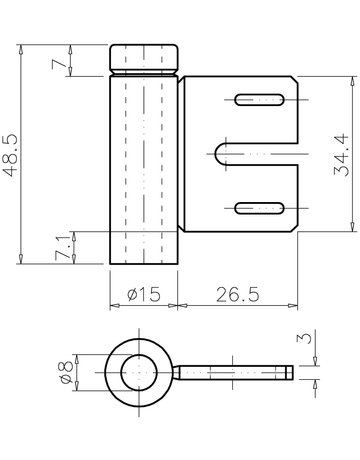 Bild Hermat Rahmenteil verzinkt für Glastürb. 6315/48,5 mm/6844 KGL Stahl-1