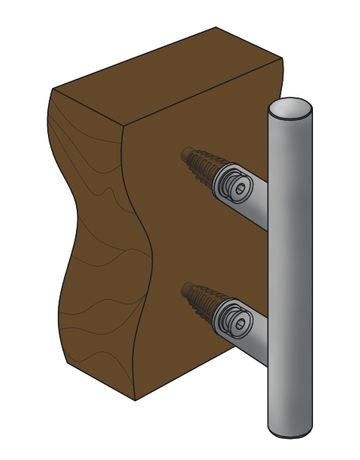 Bild Montageset für Stoßgriff M8x25 mm einseitige Befestigung mit Rampa Muffe - Topform-2