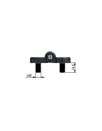 Bild Anschraubscharnier schwarz mit Gewindebolzen M8 X14 mm, 60 X 60 mm - Industrilas-1