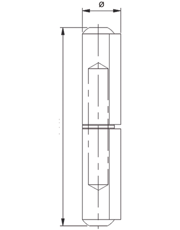 Bild Bandrolle Stahl mit festem Stahlstift Höhe = 200 mm-1