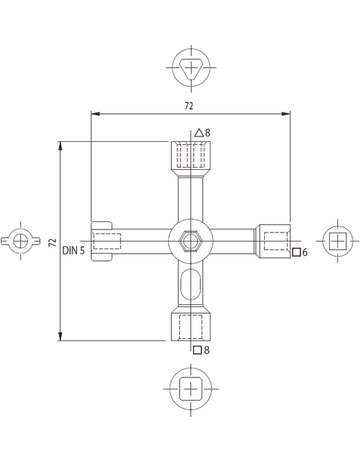 Bild Multifunktionsschlüssel mit Bit-Halter DB 5mm /DK 8mm /VK 6mm /VK 8mm-1