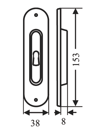 Bild Schiebetürmuschel Z1702 PZ Zirkonium poliert - Karcher Design-1