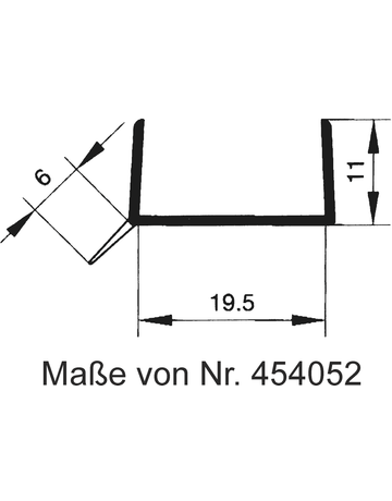 Sockelprofil für 16mm Sockel transparent Länge 5000 mm