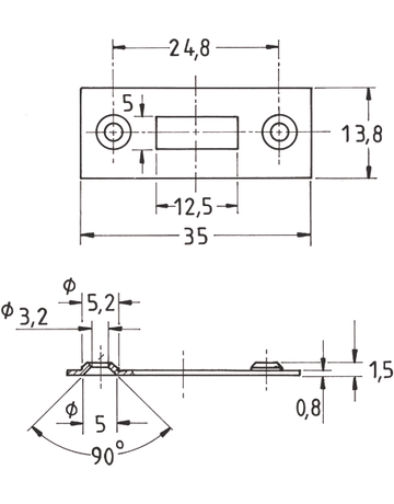 Bild Stangenschließblech vernickelt 2370 für Halbrundstg. - JuNie-1