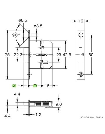 Bild Einst.-Möbelschloss 668/40 Zuhaltung 6 X 6 mm - Junie-1