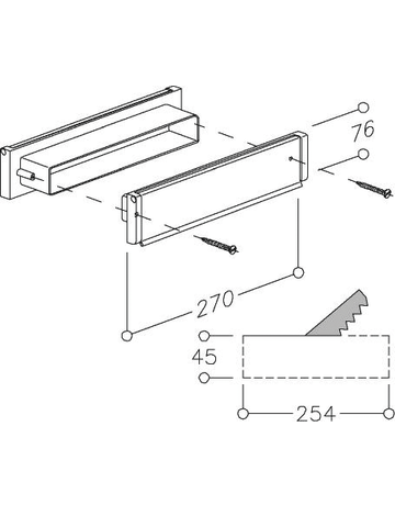 Bild Briefeinwurf,mit Namensschild,ALU 3221 NA SCHA, 270x76,weiß cav.® - Normbau-1