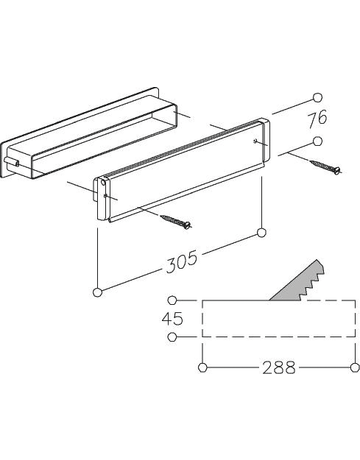 Bild Briefeinwurf,mit Namensschild,ALU 3229 NA SCHA, 305x76,weiß cav.® - Normbau-1